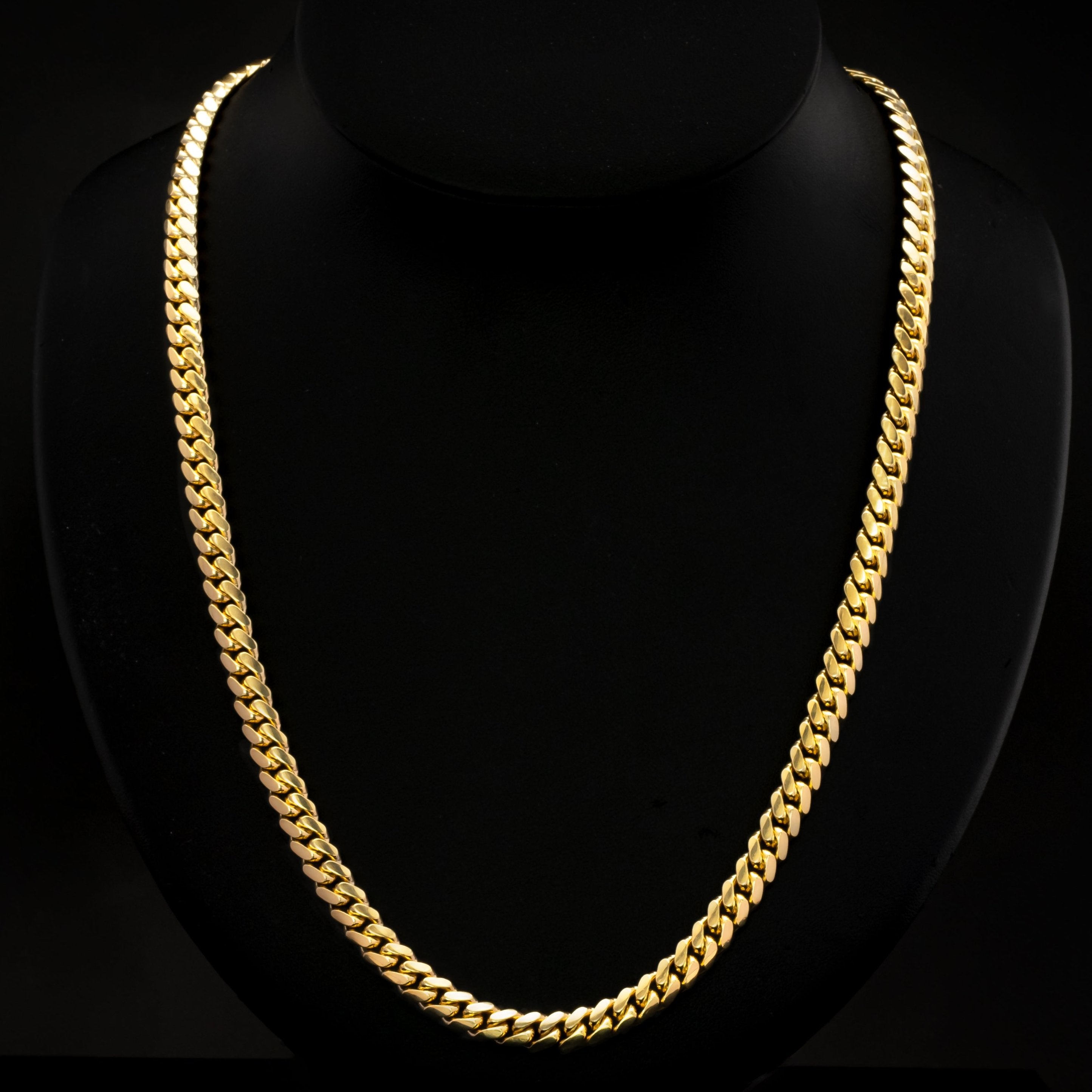 18k Yellow Gold Solid Miami Cuban Chain LoveBling