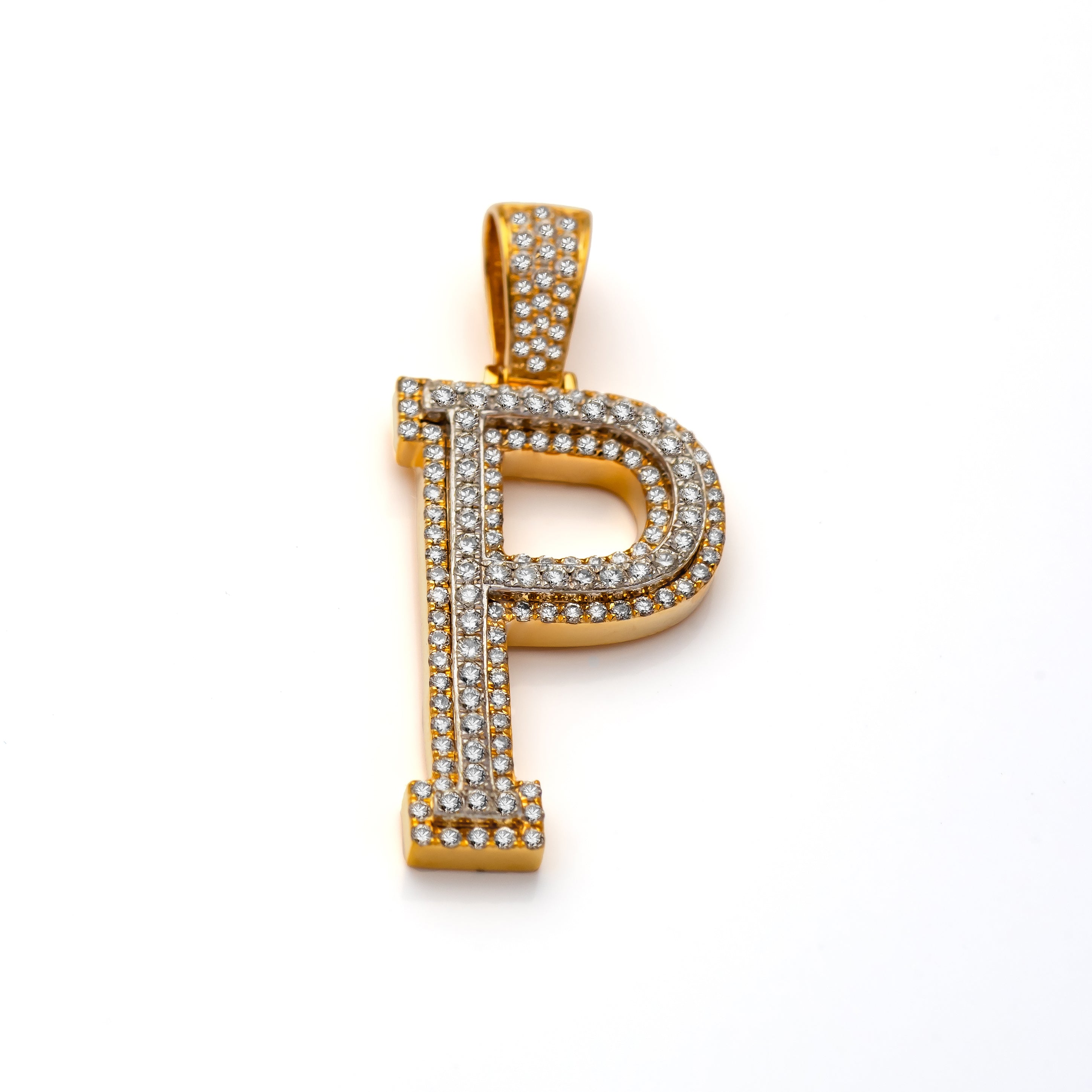 10k Diamond Block Letter Initial Pendant