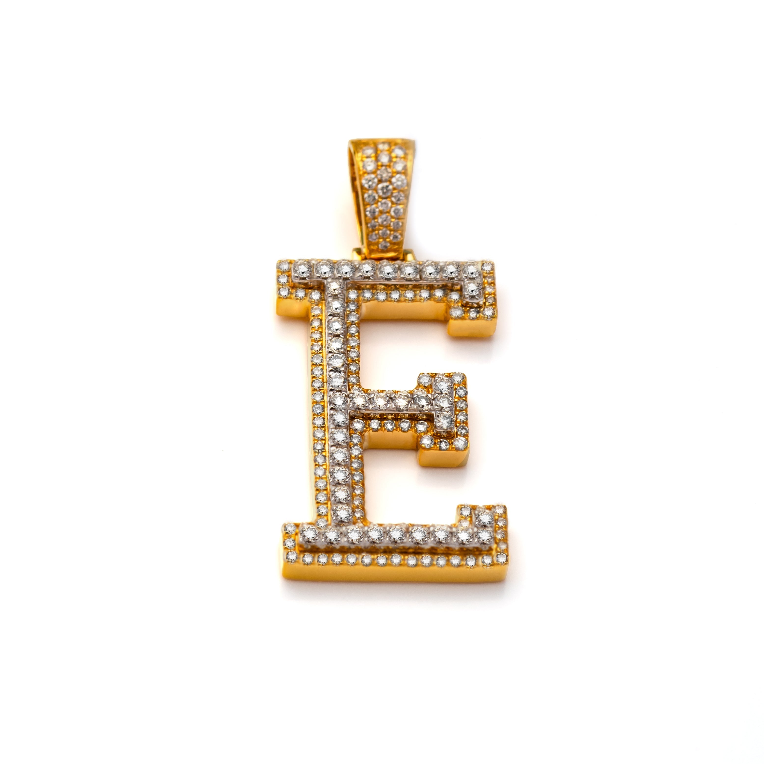10k Diamond Block Letter Initial Pendant