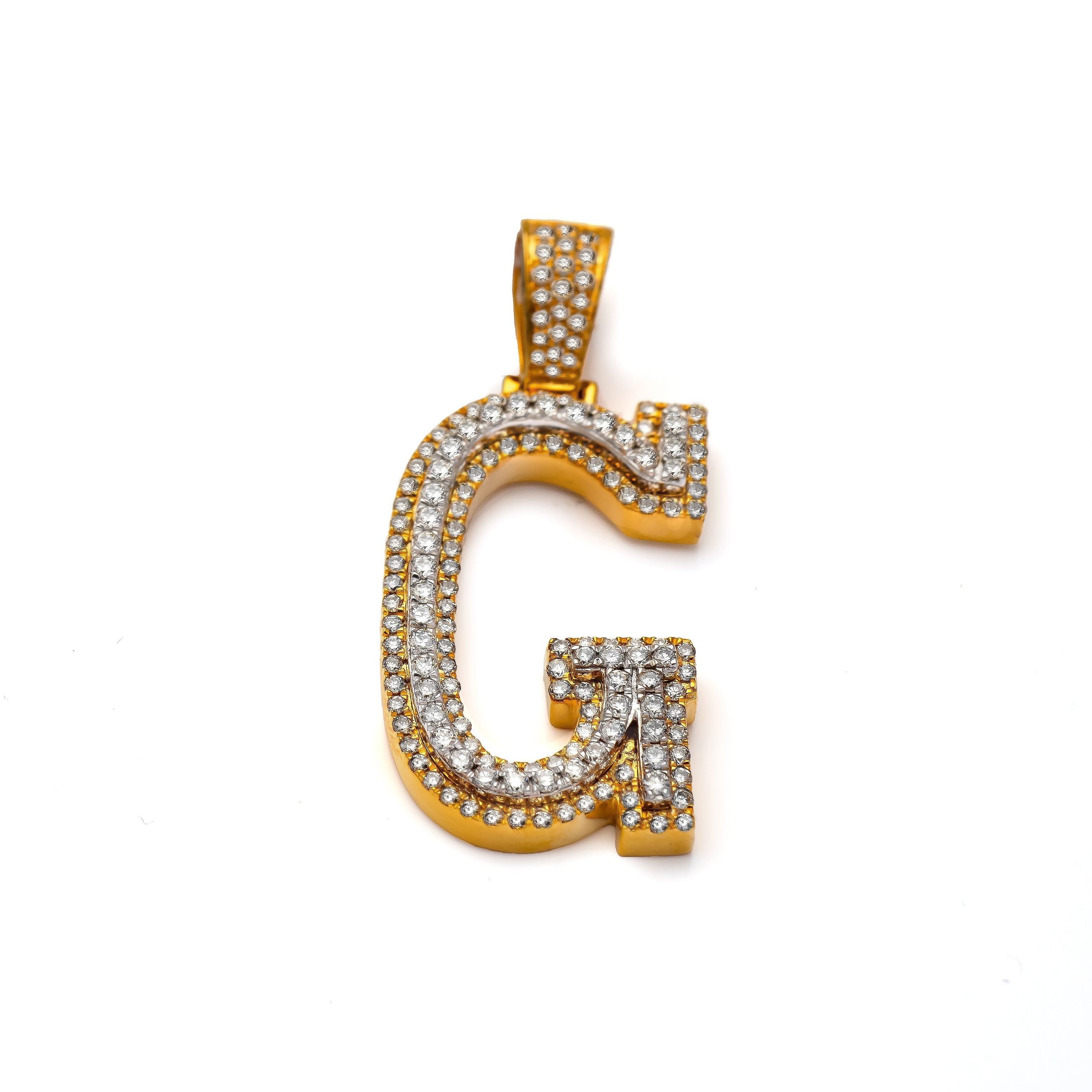 10k Diamond Block Letter Initial Pendant