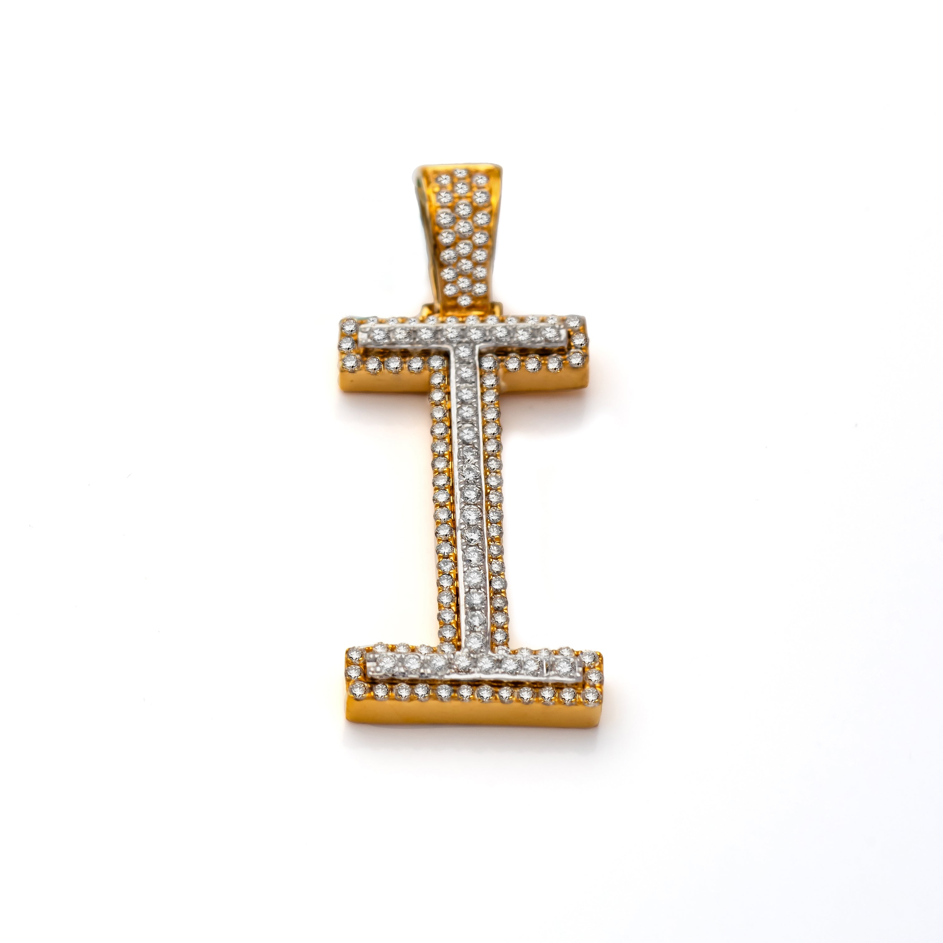 10k Diamond Block Letter Initial Pendant