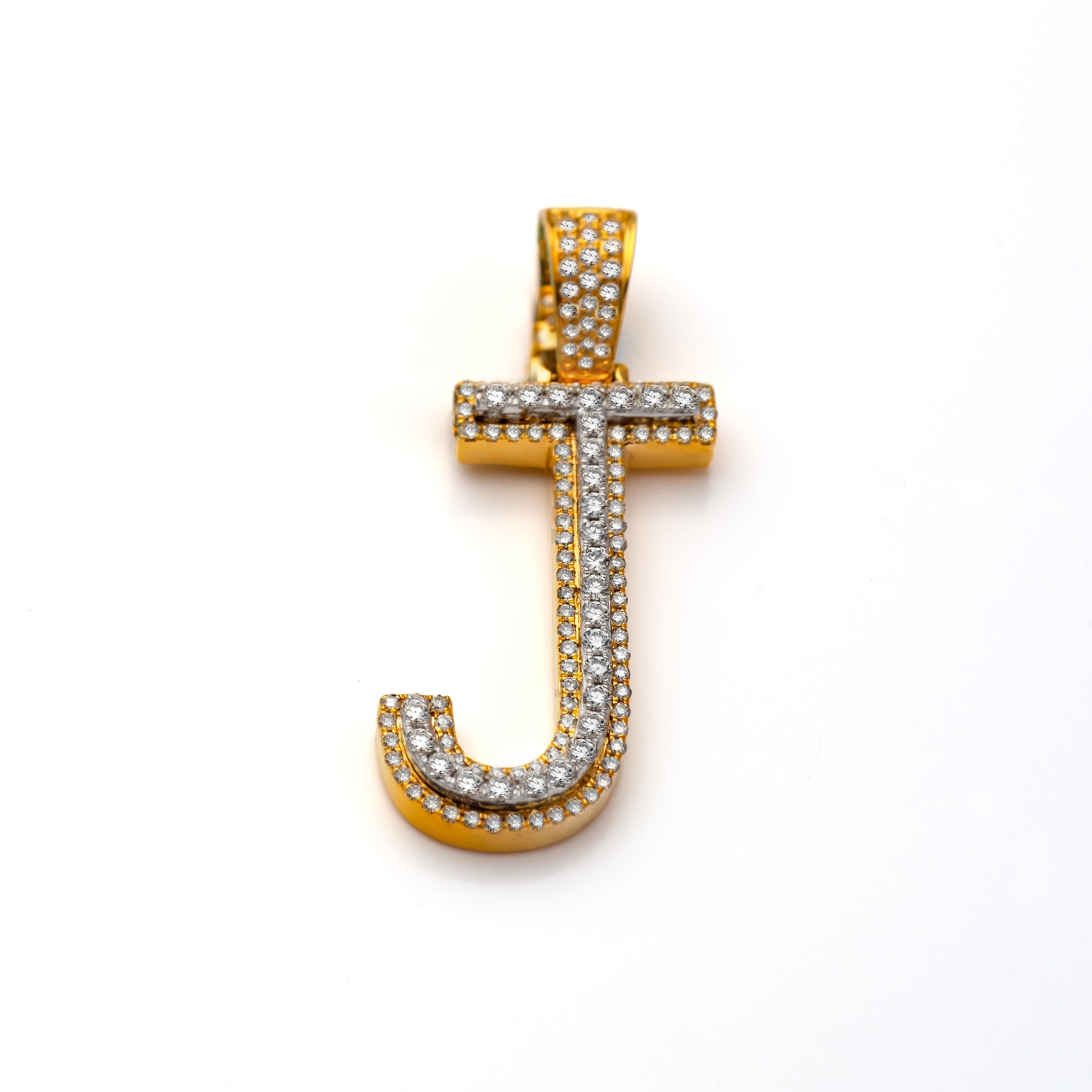 10k Diamond Block Letter Initial Pendant