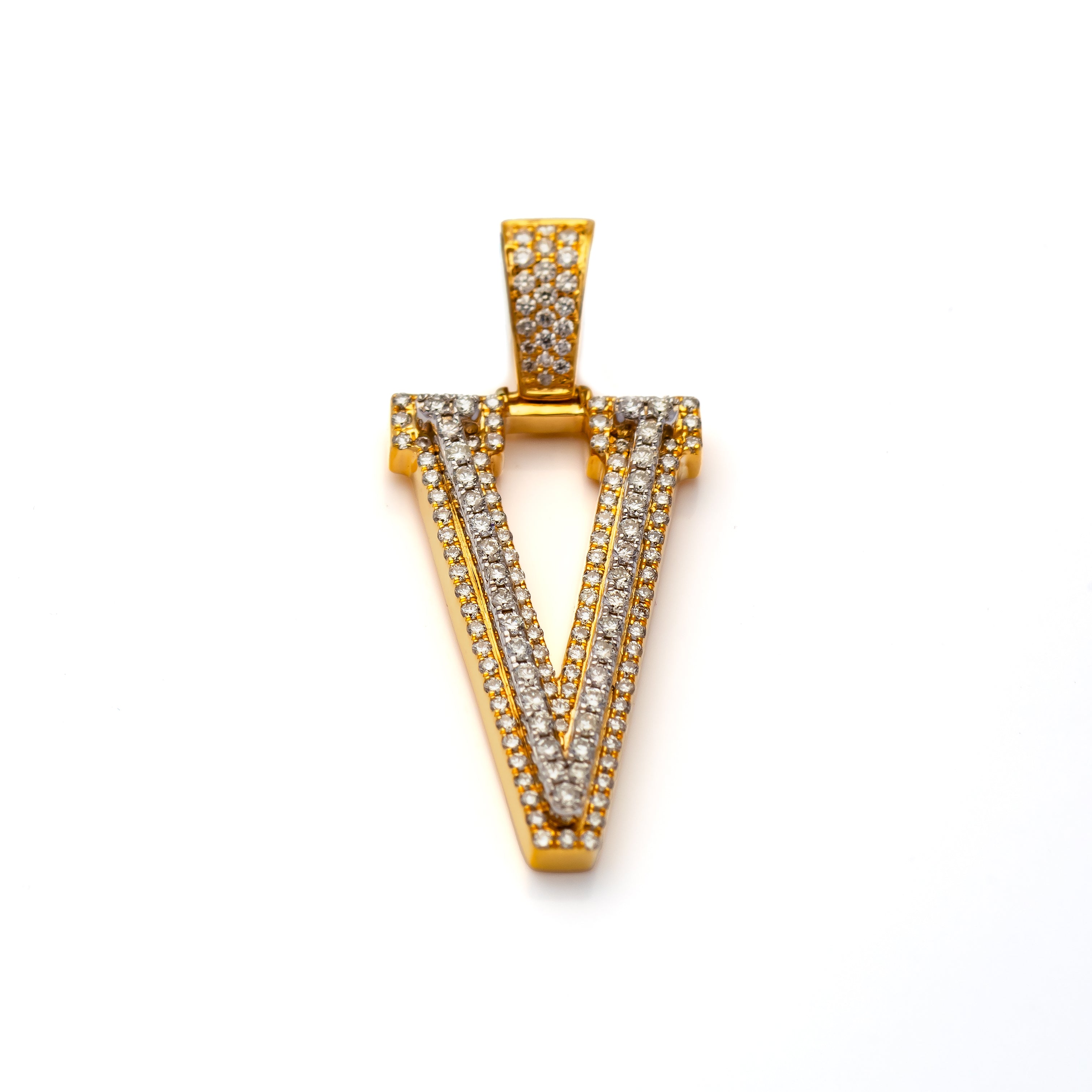 10k Diamond Block Letter Initial Pendant
