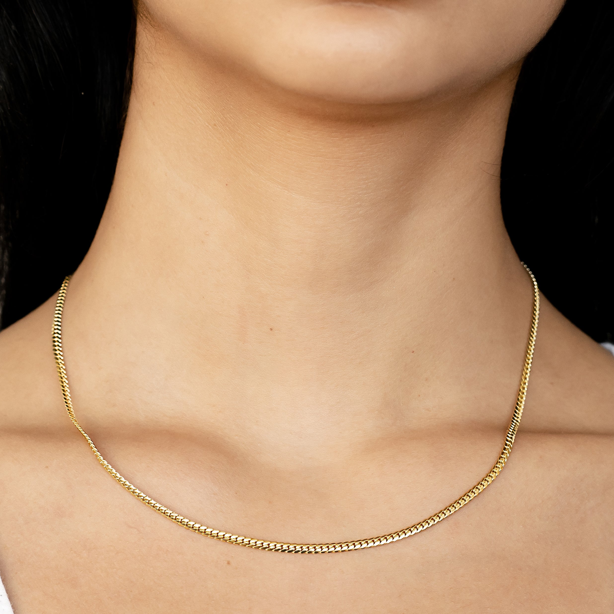 10k Yellow Gold Women's Solid Miami Cuban Necklace