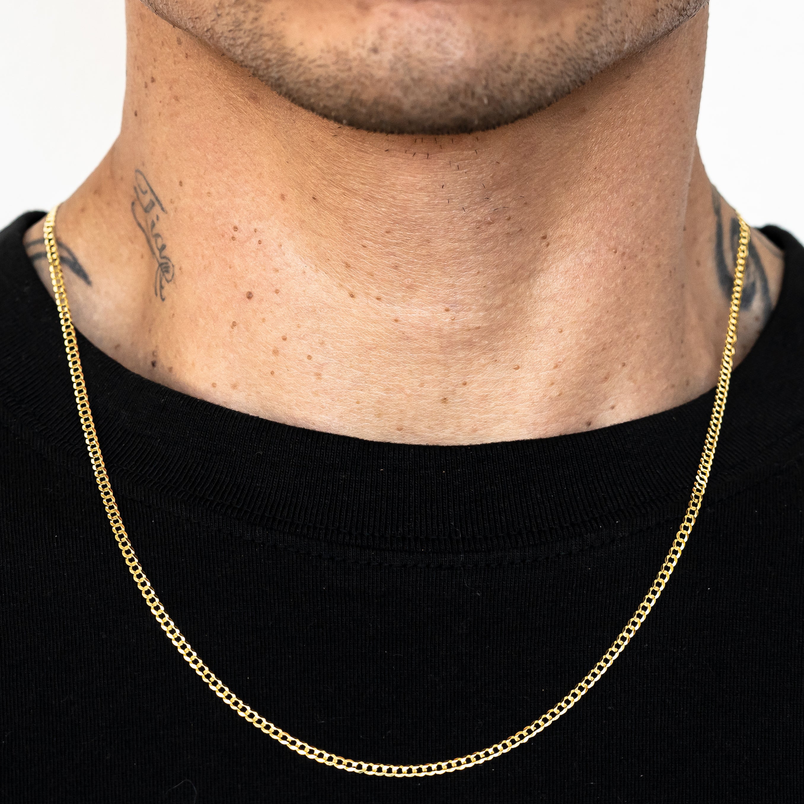 10k Yellow Gold Solid Curb Cuban Link Chain