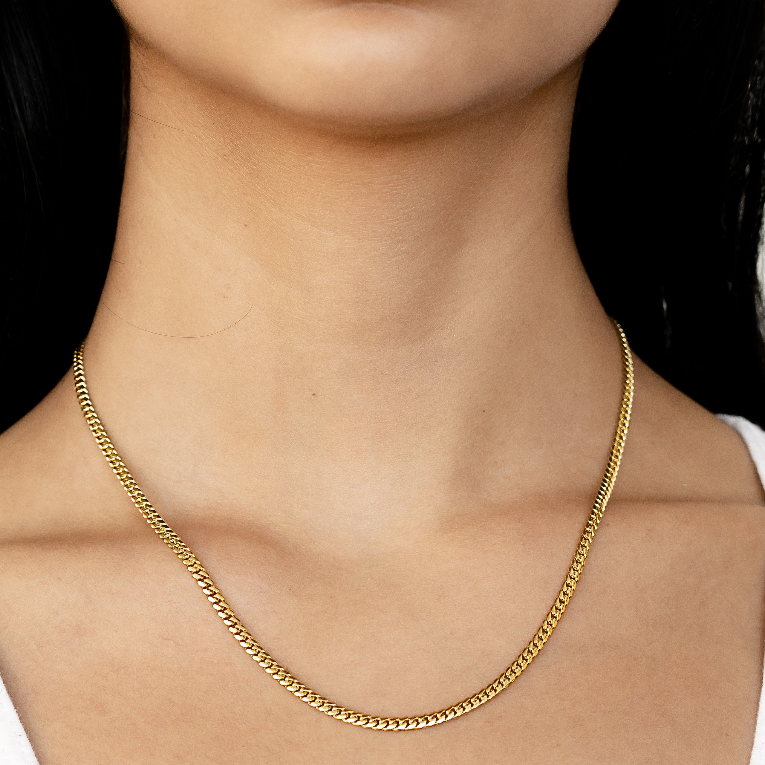 10k Yellow Gold Women's Solid Miami Cuban Necklace