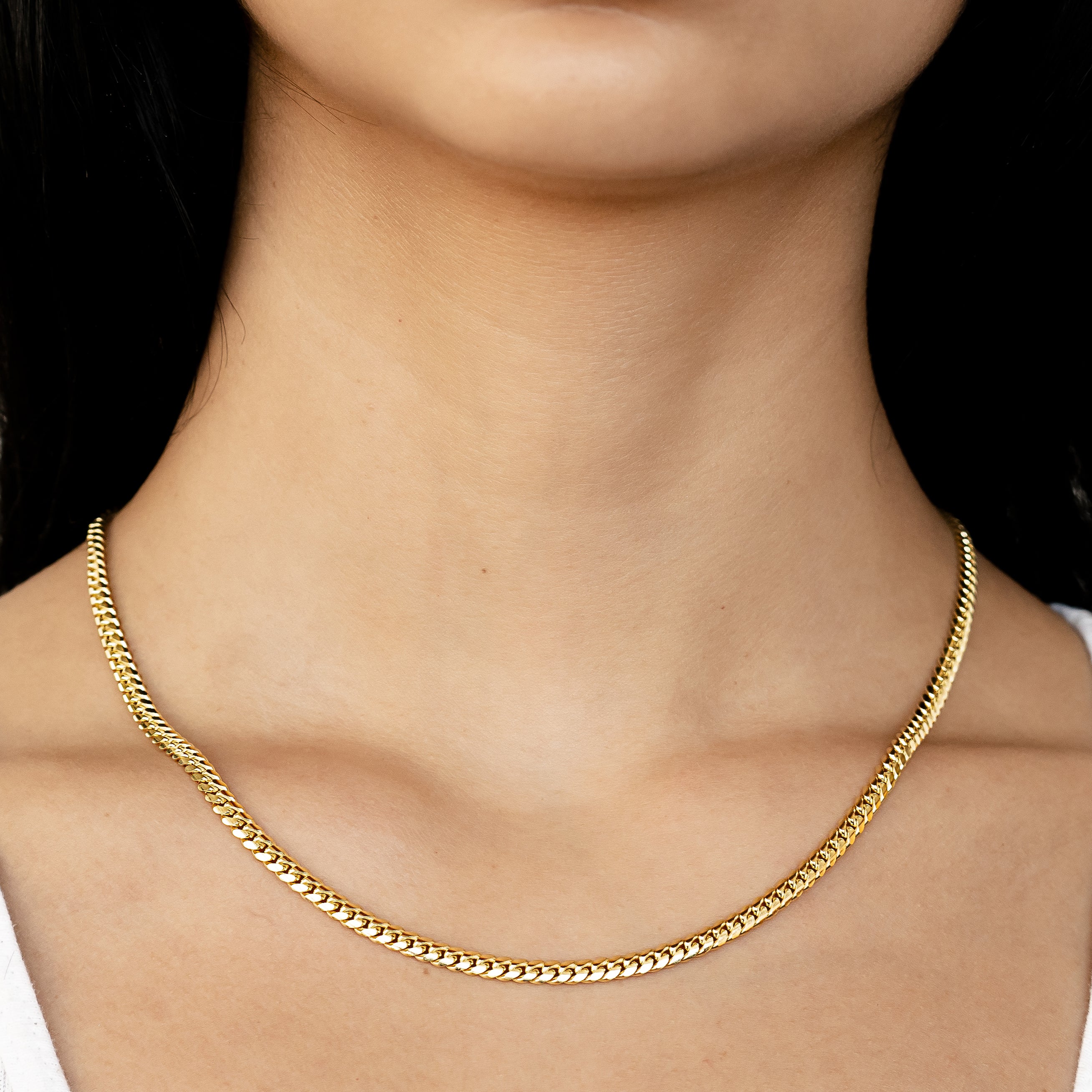10k Yellow Gold Women's Solid Miami Cuban Necklace