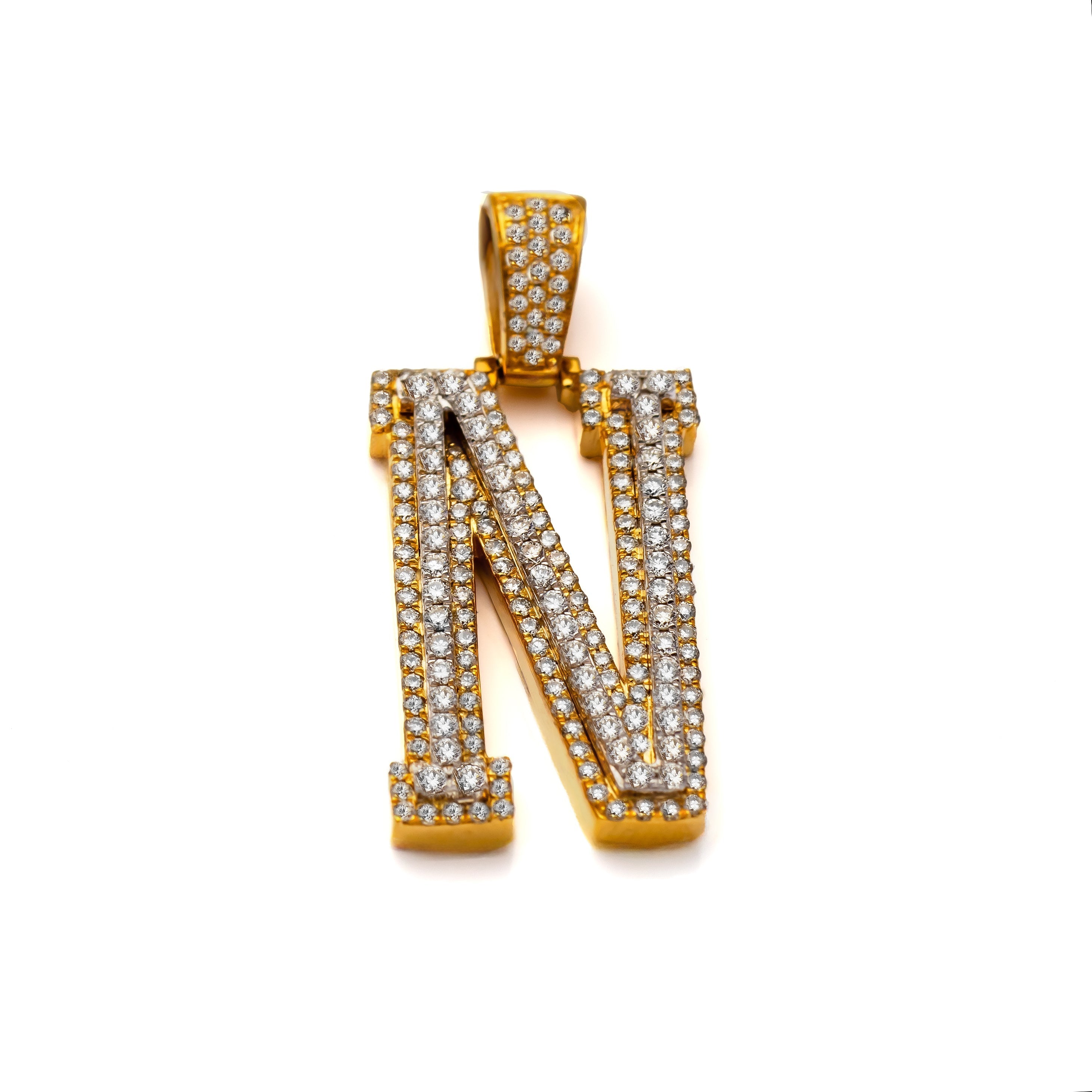 10k Diamond Block Letter Initial Pendant