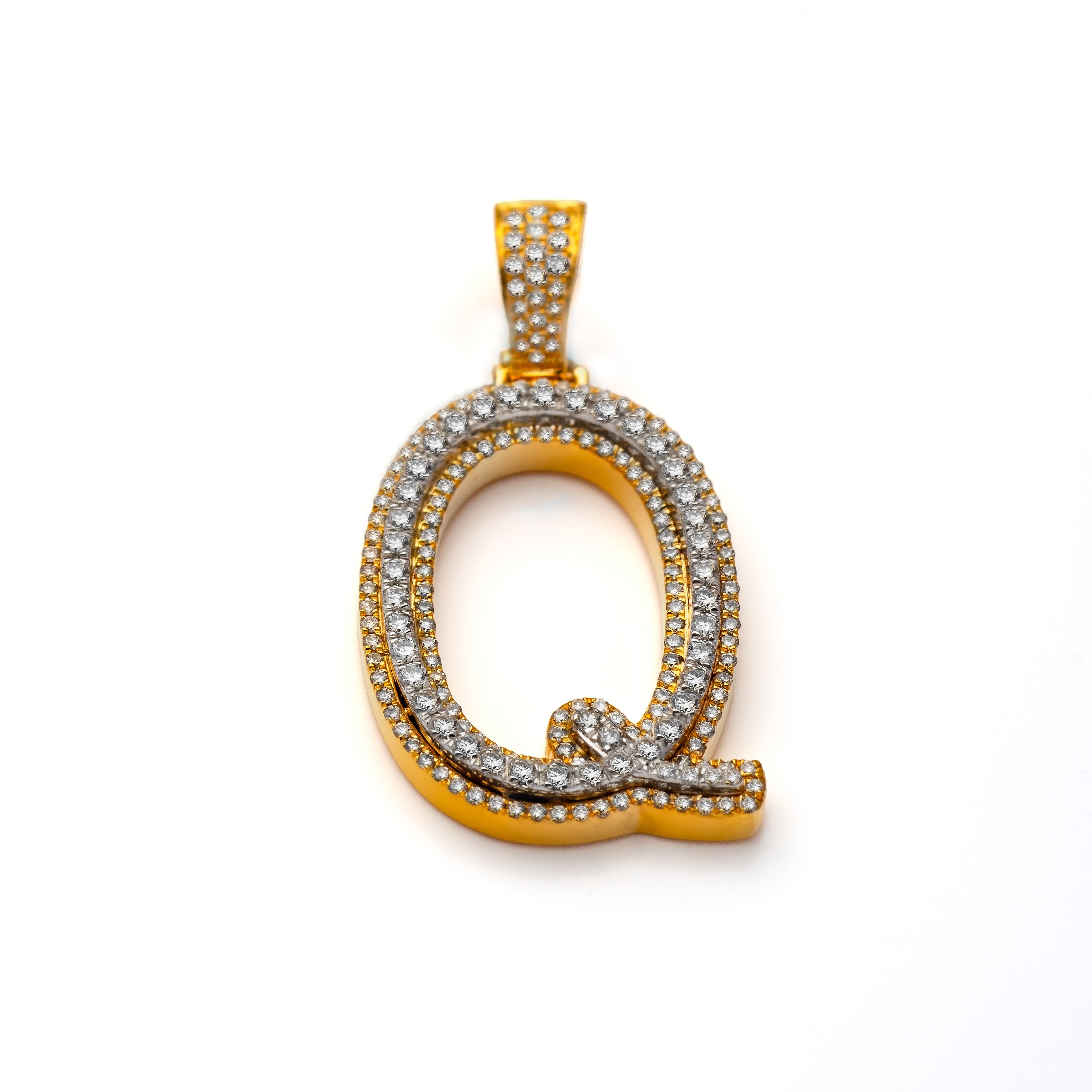 10k Diamond Block Letter Initial Pendant