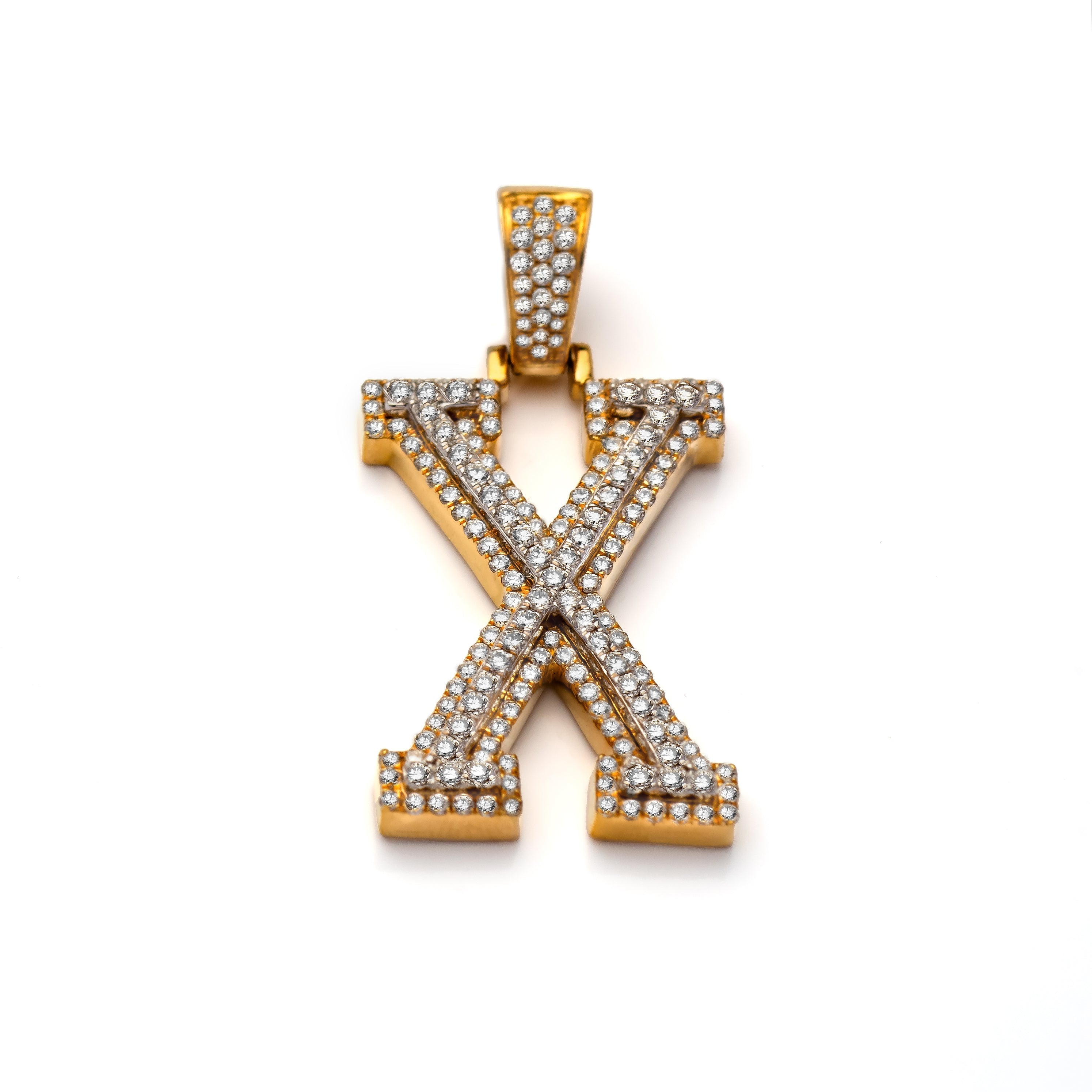 10k Diamond Block Letter Initial Pendant