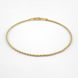 14k Yellow Gold Solid Diamond Cut Rope Bracelet