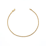 14k Yellow Gold Solid Diamond Cut Rope Bracelet