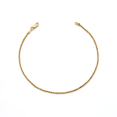 14k Yellow Gold Solid Diamond Cut Rope Bracelet