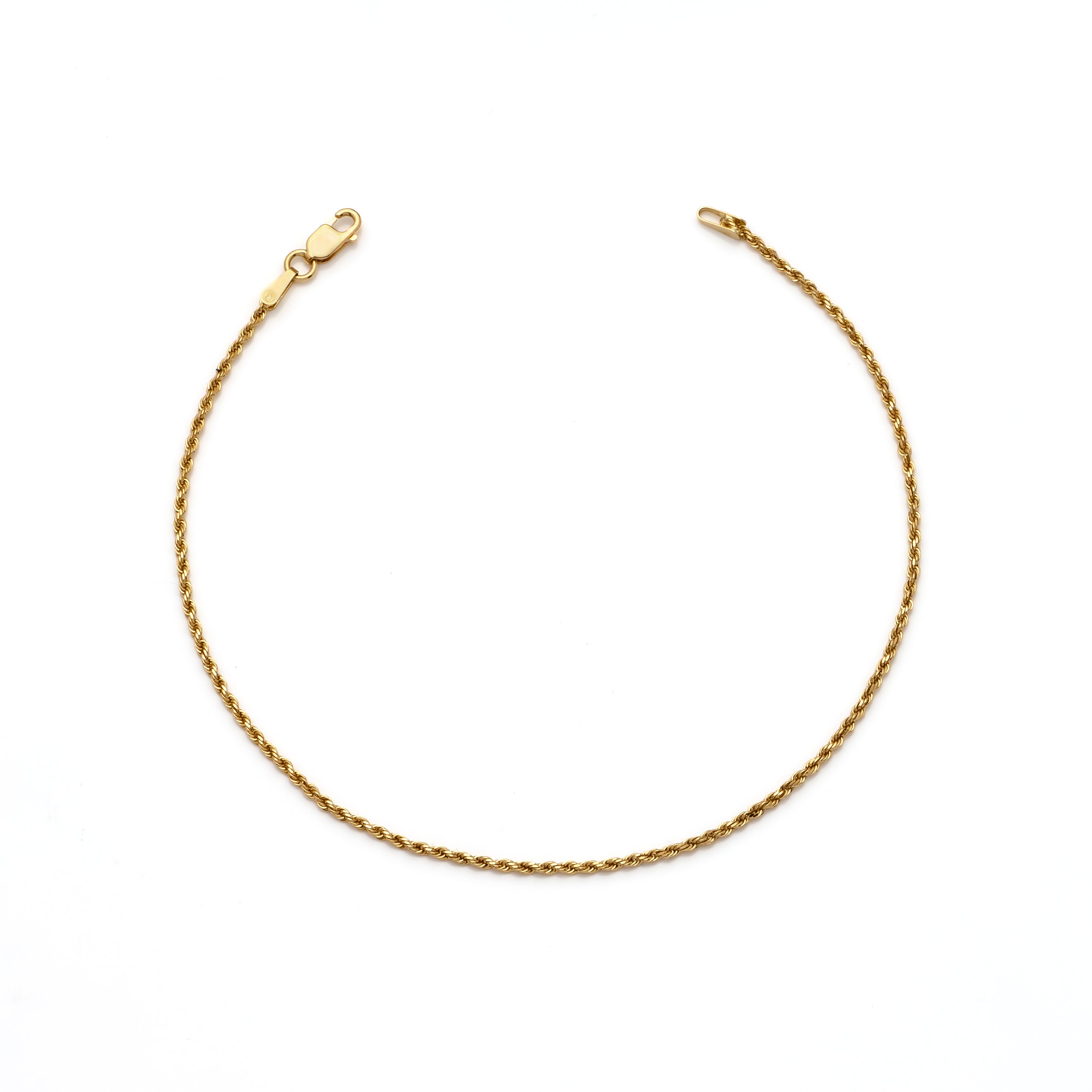 10k Yellow Gold Solid Diamond Cut Rope Bracelet
