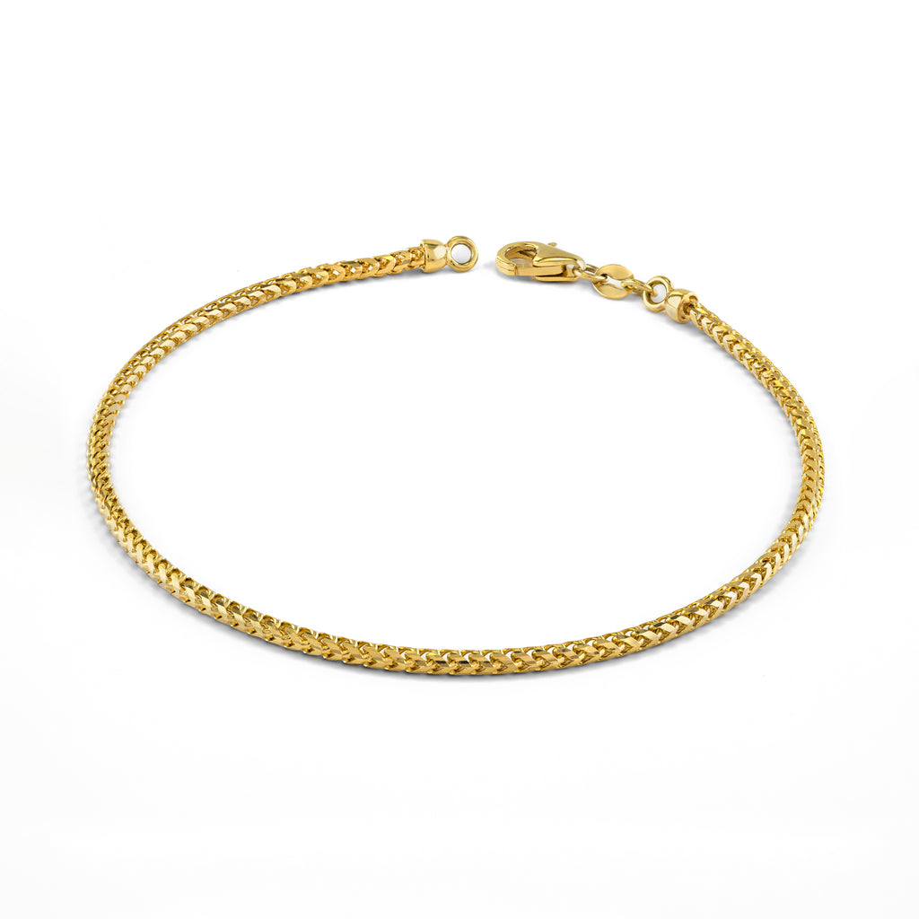 14k Yellow Gold Solid Franco Bracelet