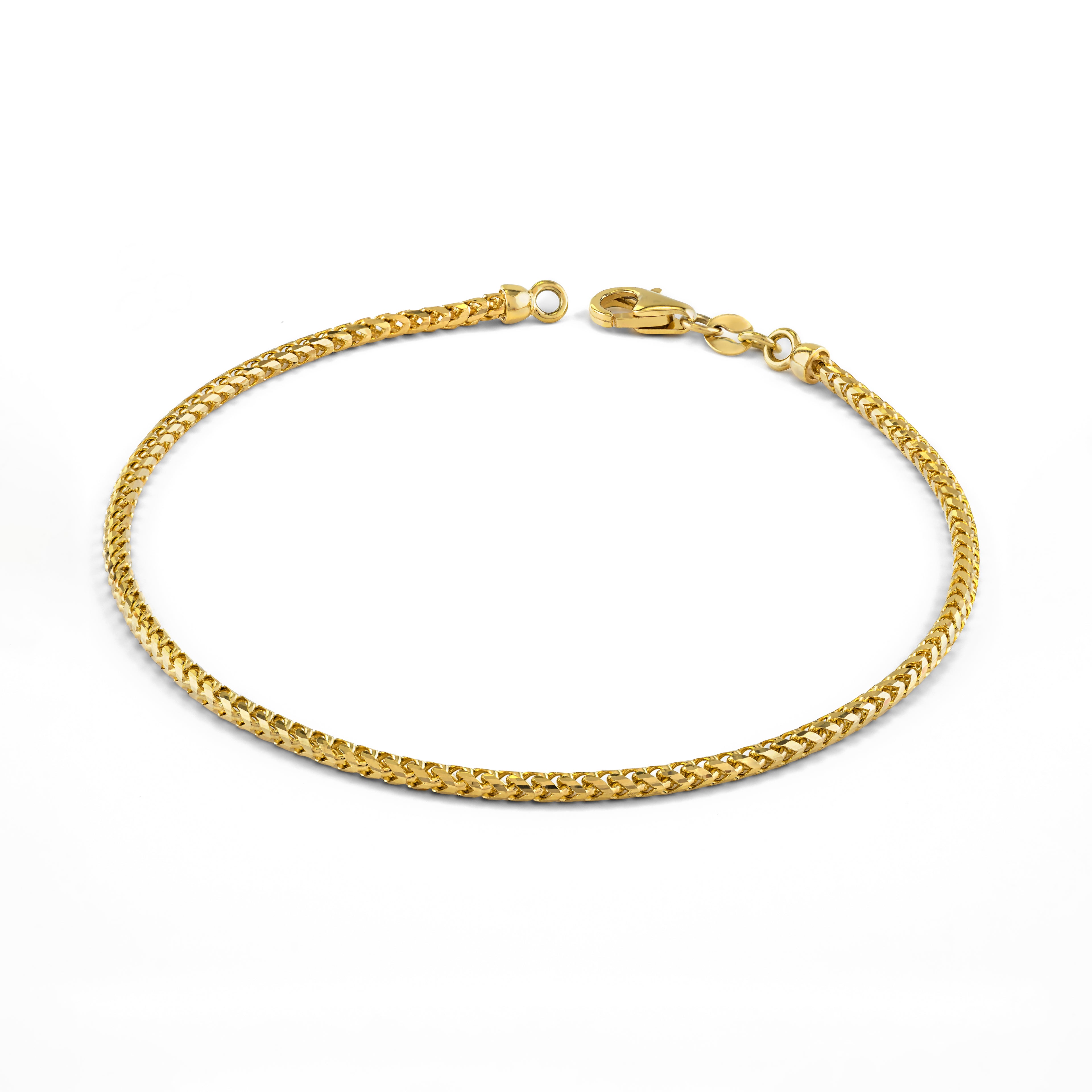 14k Yellow Gold Solid Franco Bracelet