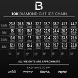 10k Gold Two-Tone Diamond Cut Ice Chain