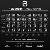 10k Women's Yellow Gold Wheat Palm Franco Necklace