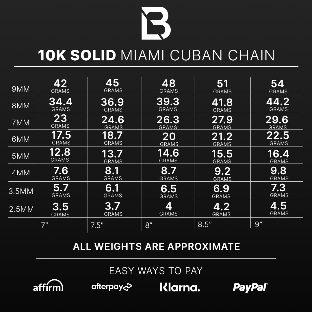 10k Yellow Gold Solid Miami Cuban Bracelet