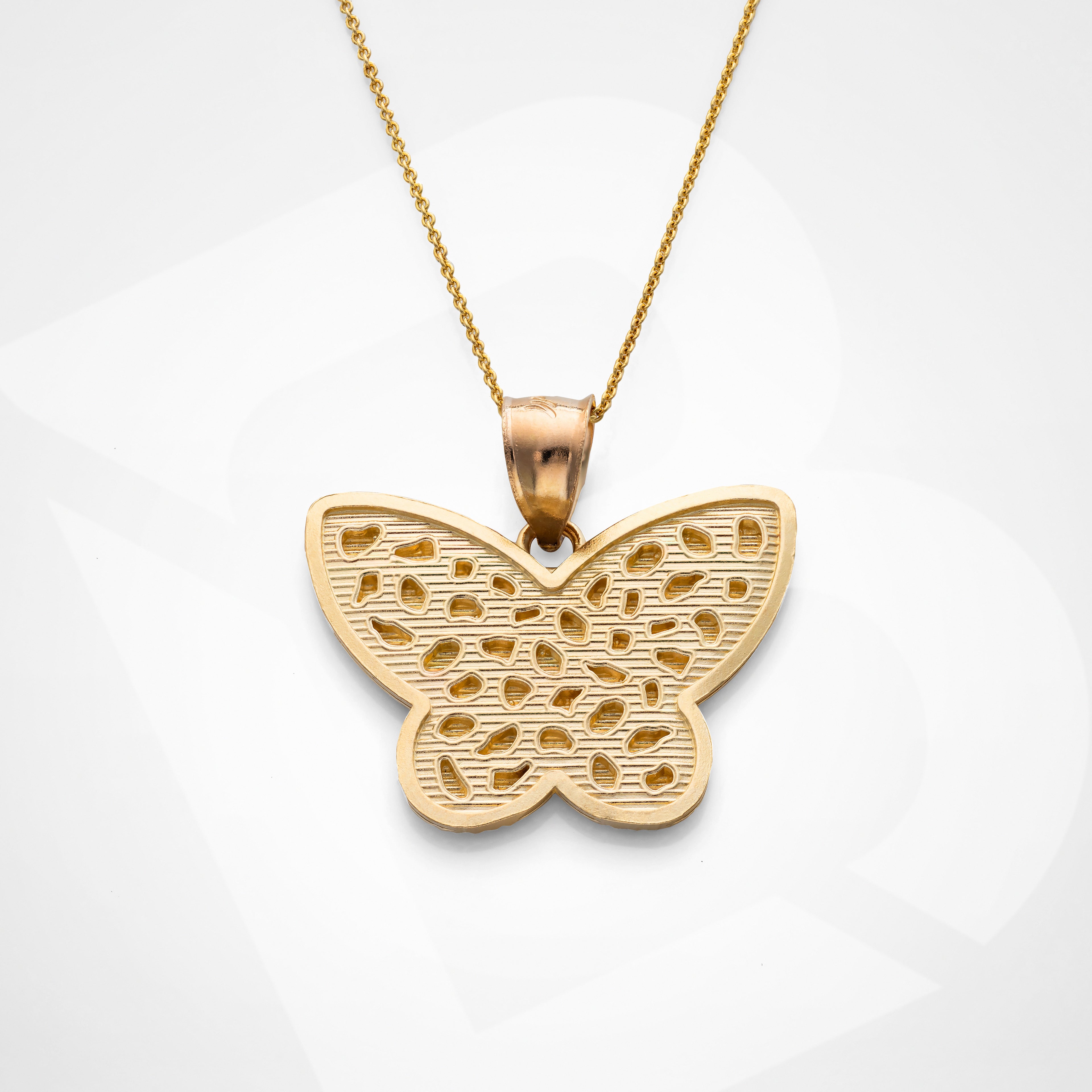 10k solid gold butterfly nugget charm pendant Large 4.5 grams