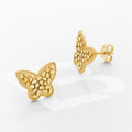 10k solid gold butterfly nugget earrings (12.5mm x 9mm)
