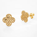 10k solid gold clover nugget earrings (10mm x10mm)