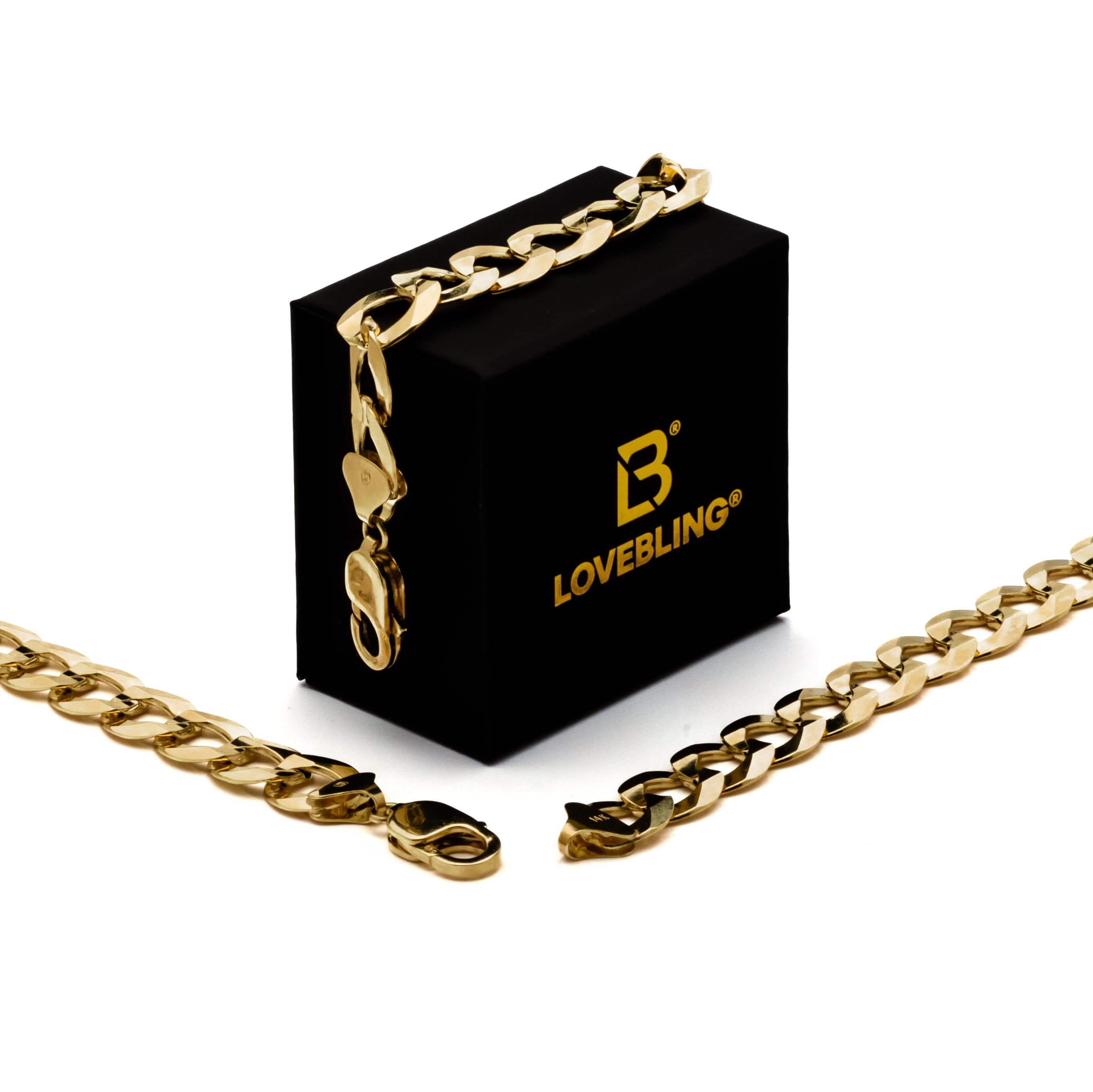 10k Yellow Gold Solid Curb Cuban Bracelet