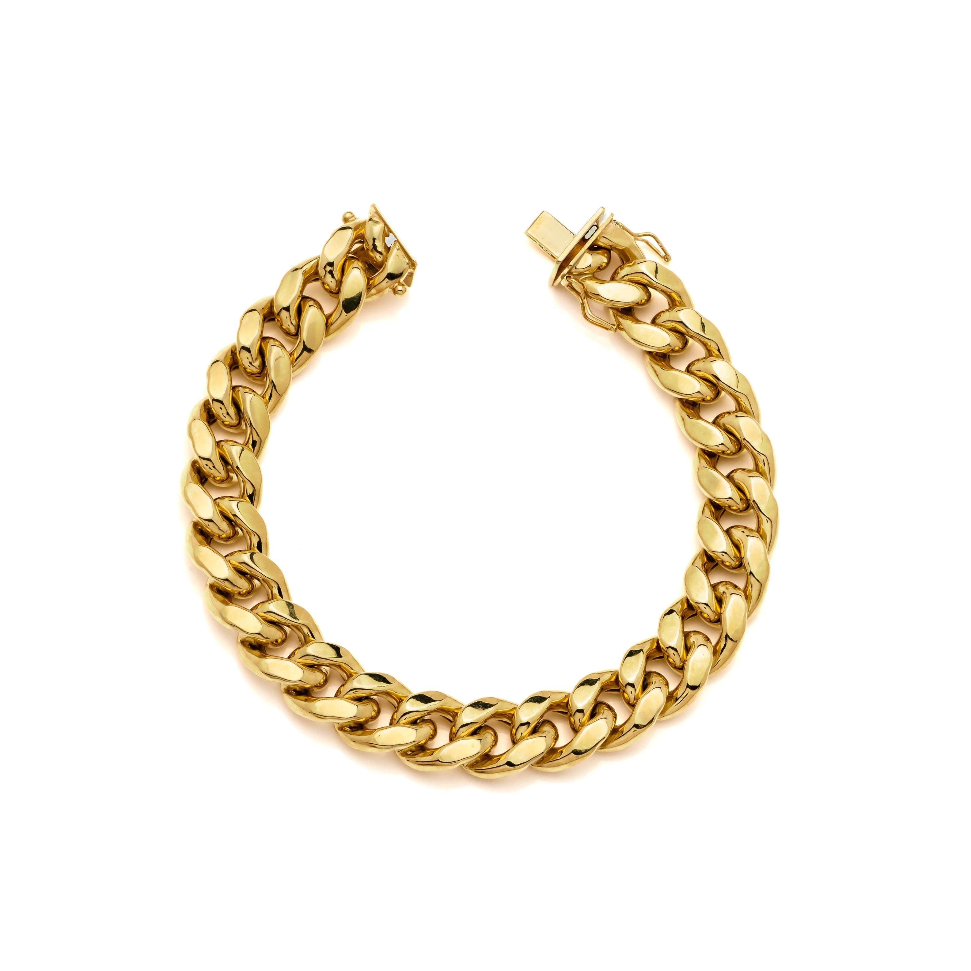 14k Yellow Gold Hollow Miami Cuban Bracelet