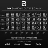 14k Gold Two-Tone Diamond Cut Ice Chain