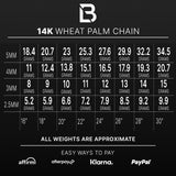 14K Women's Yellow Gold Wheat Palm Franco Necklace