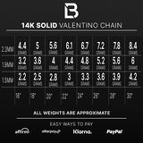 14K Tricolor Gold Solid Diamond Cut Valentino Necklace With Spring Clasp (16" To 24")