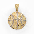 14K Solid Gold Premium Nugget Basketball Charm Pendant 7g