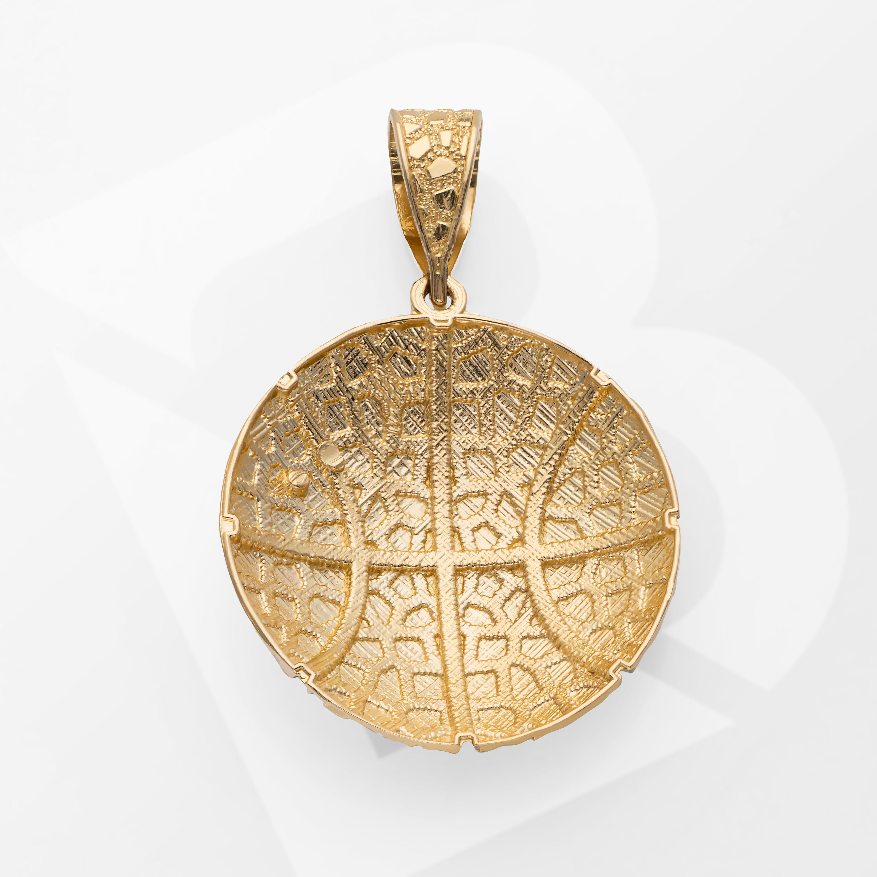 14K Solid Gold Premium Nugget Basketball Charm Pendant 7g