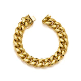 14k Yellow Gold Hollow Miami Cuban Bracelet