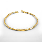 14k Yellow Gold Solid Franco Bracelet