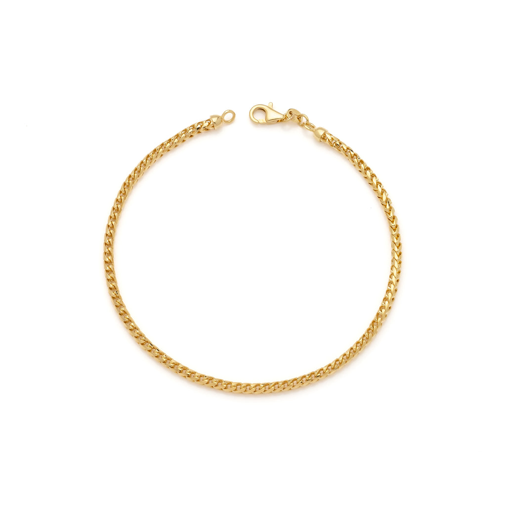 14k Yellow Gold Solid Franco Bracelet
