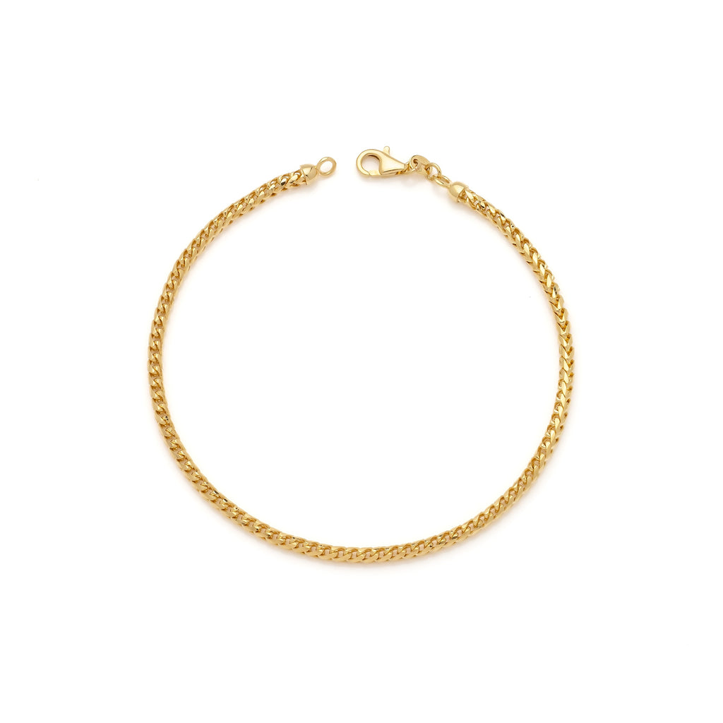10k Yellow Gold Solid Franco Bracelet