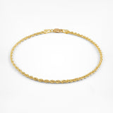 14k Yellow Gold Solid Diamond Cut Rope Bracelet