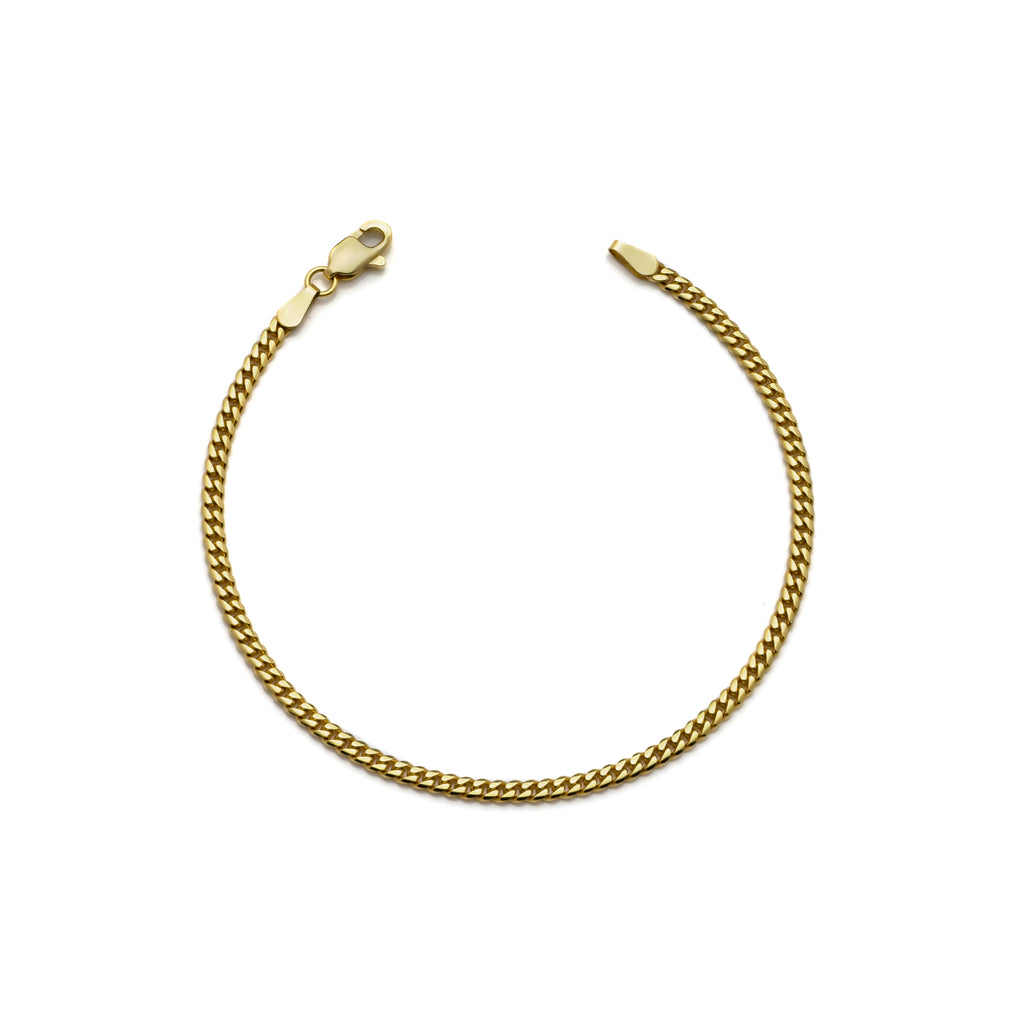 14k Yellow Gold Solid Miami Cuban Bracelet