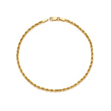 14k Yellow Gold Solid Diamond Cut Rope Bracelet