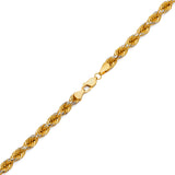 14k Two-Tone Gold Solid Diamond Cut Rope Chain