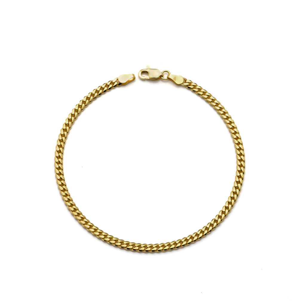 14k Yellow Gold Solid Miami Cuban Bracelet
