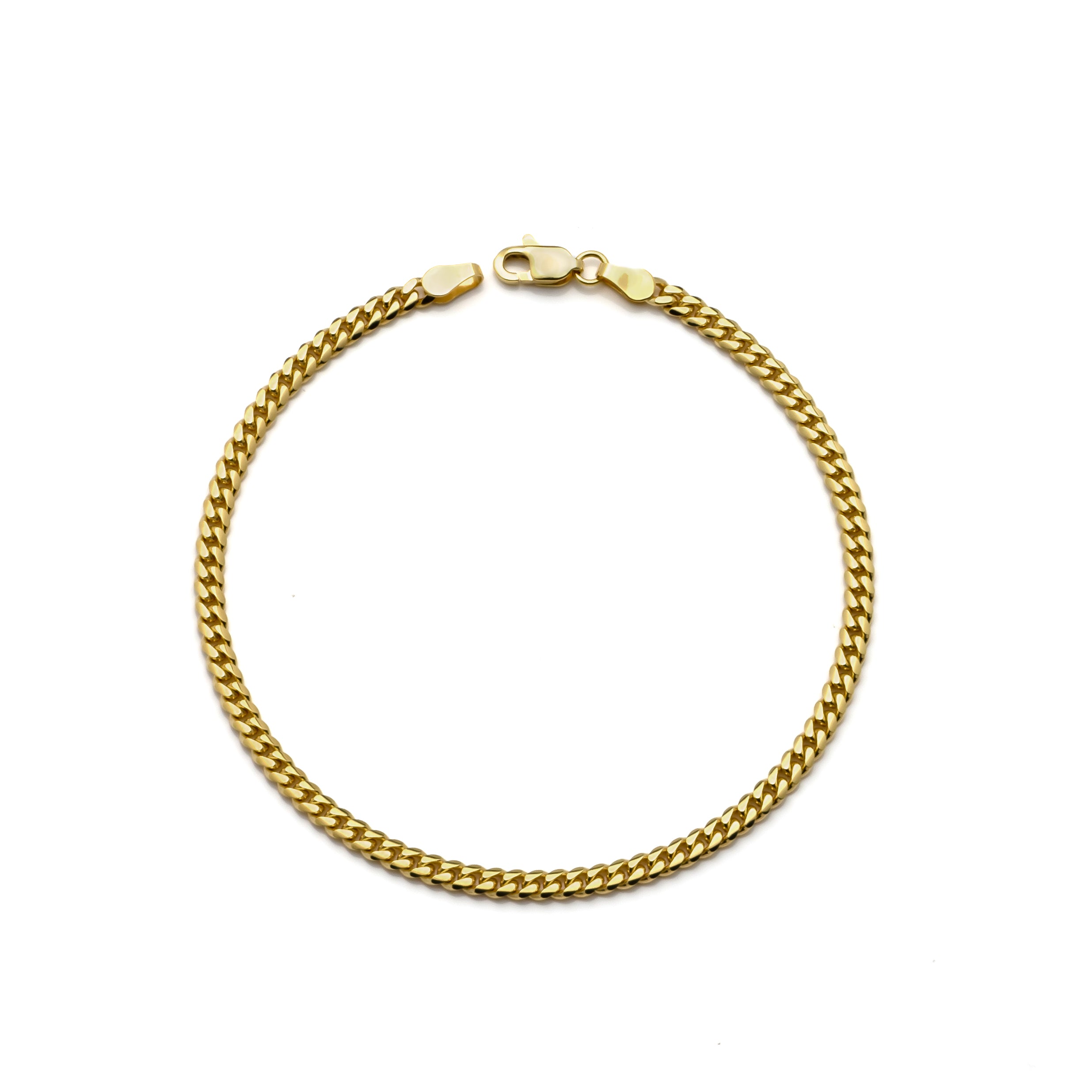 14k Yellow Gold Solid Miami Cuban Bracelet