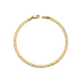 14k Yellow Gold Solid Curb Cuban Bracelet
