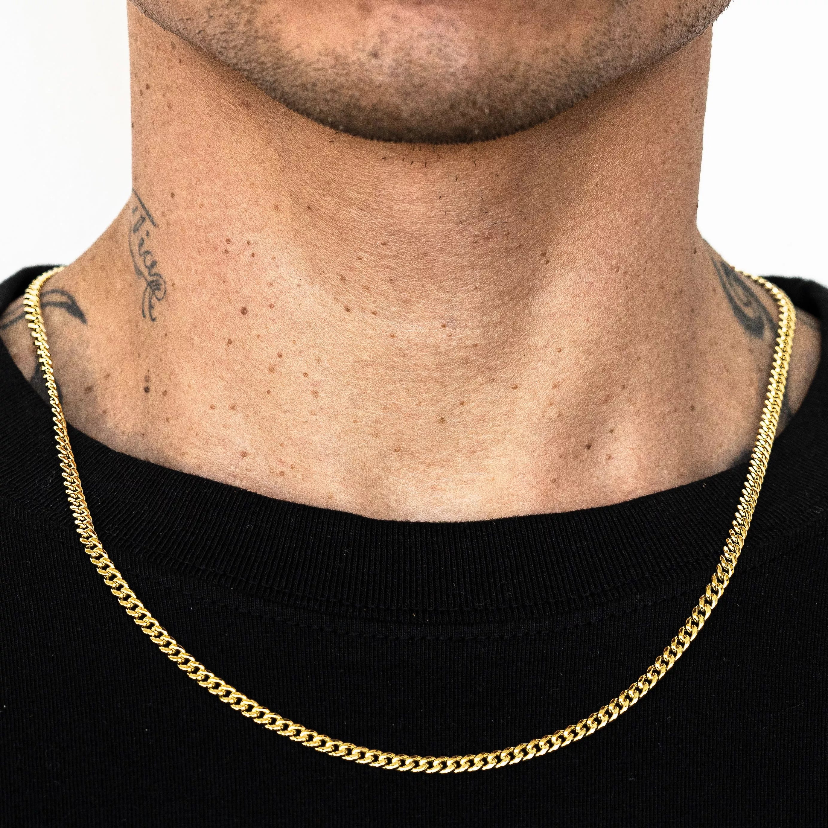 14k Yellow Gold Solid Miami Cuban Chain (2.5MM-4MM)
