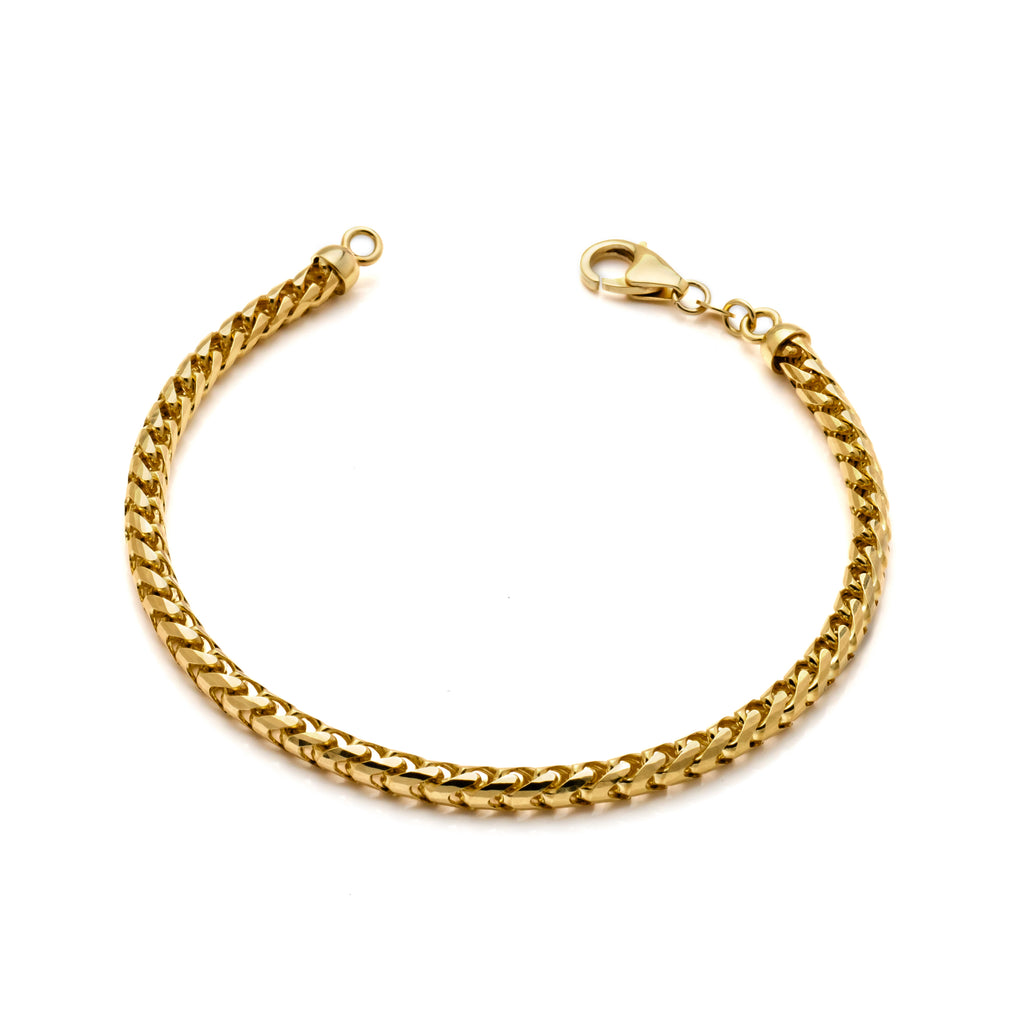 14k Yellow Gold Solid Franco Bracelet