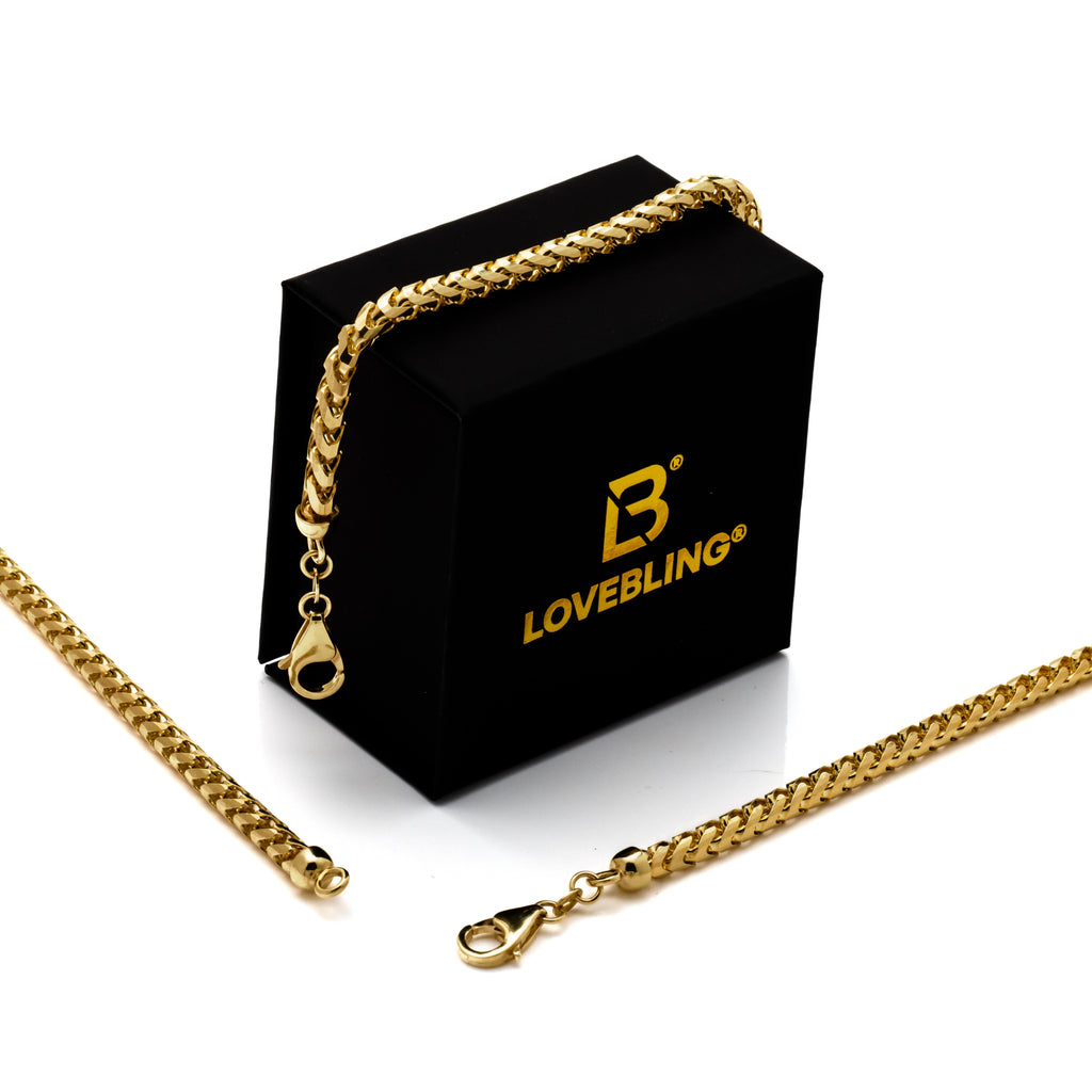 10k Yellow Gold Solid Franco Bracelet