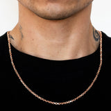 14k Rose Gold Solid Heavyweight Cable Link Chain with Lobster Lock (Available 3mm to 5mm)