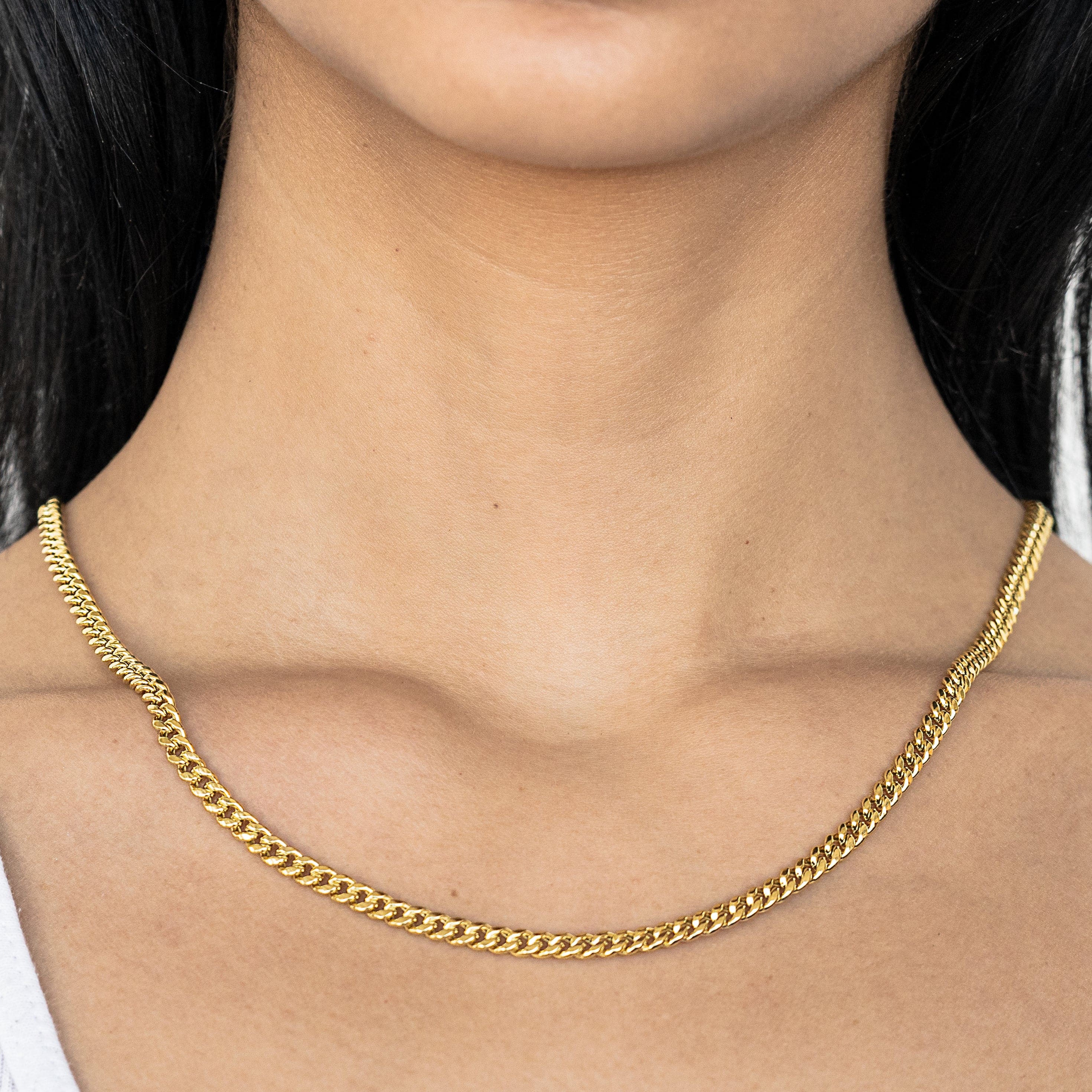 10k Women's Yellow Gold Hollow miami cuban necklace