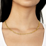 14k Women's Yellow Gold Solid Figaro Chain